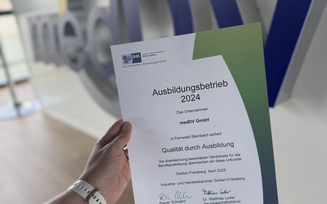 medDV GmbH als Ausbildungsbetrieb 2024 ausgezeichnet